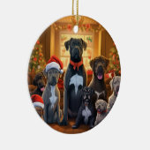 Cane Corso kerst, hondenherdenkingsgeschenk, honde Keramisch Ornament (Rechts)