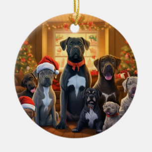 Cane Corso kerst, hondenherdenkingsgeschenk, honde Keramisch Ornament