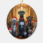 Cane Corso kerst, hondenherdenkingsgeschenk, honde Keramisch Ornament (Links)