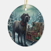 Cane Corso kerst, hondenherdenkingsgeschenk, honde Keramisch Ornament (Links)