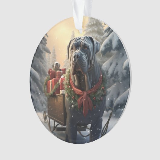 Cane Corso kerst, hondenherdenkingsgeschenk, honde Ornament (voorkant)