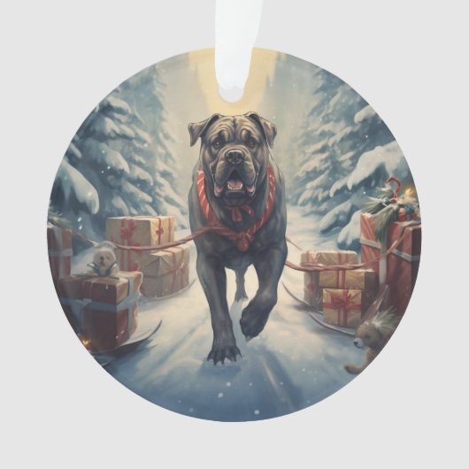 Cane Corso kerst, hondenherdenkingsgeschenk, honde Ornament (voorkant)