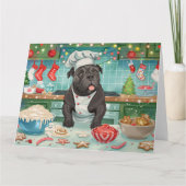 Cane Corso Kerstbakfeest: Festieve Kerstmis Kaart (Voorkant)