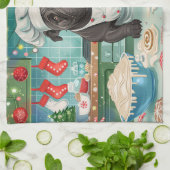 Cane Corso Kerstbakken: Festieve Kerstmis Theedoek (Gevouwen)
