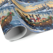 Cane Corso Kerstboot Vakantie Cadeaupapier (Rol Hoek)