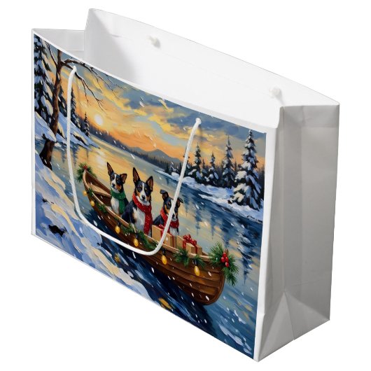 Cane Corso Kerstboot Vakantie Groot Cadeauzakje (Voorkant Gekanteld)