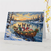 Cane Corso Kerstboot Vakantie Kaart (Gele Bloem)