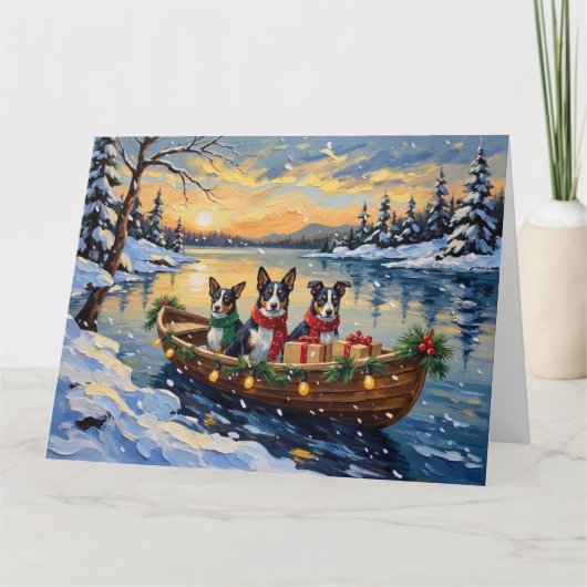 Cane Corso Kerstboot Vakantie Kaart (Voorkant)
