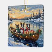 Cane Corso Kerstboot Vakantie Keramisch Ornament (Links)
