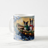 Cane Corso Kerstboot Vakantie Koffiemok (Voorkant links)