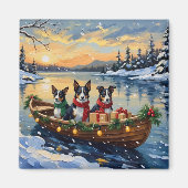 Cane Corso Kerstboot Vakantie Magneet (Voorkant)