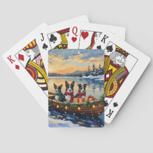 Cane Corso Kerstboot Vakantie Pokerkaarten