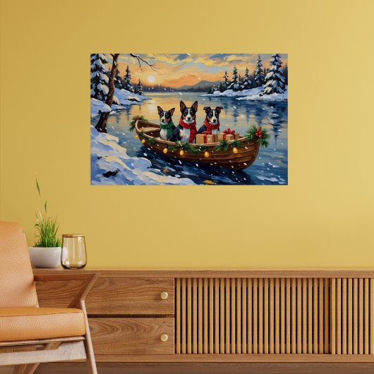 Cane Corso Kerstboot Vakantie Poster (Woonkamer 2)