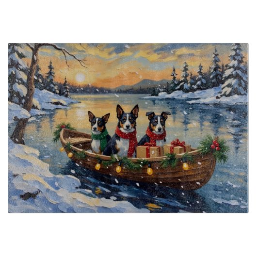 Cane Corso Kerstboot Vakantie Snijplank (Voorkant)
