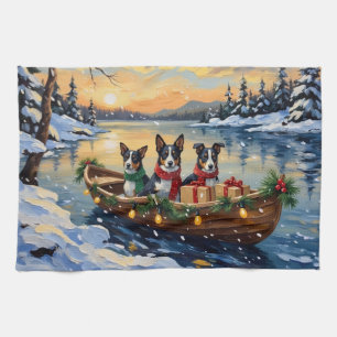 Cane Corso Kerstboot Vakantie Theedoek