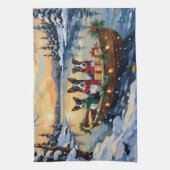 Cane Corso Kerstboot Vakantie Theedoek (Verticaal)