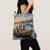 Cane Corso Kerstboot Vakantie Tote Bag (Dichtbij)