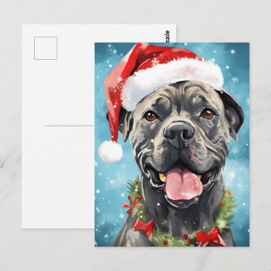 Cane Corso Kerstborstel schilderen kunstwerk Briefkaart (Voorkant / Achterkant)