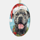 Cane Corso Kerstborstel schilderen kunstwerk Keramisch Ornament (Links)
