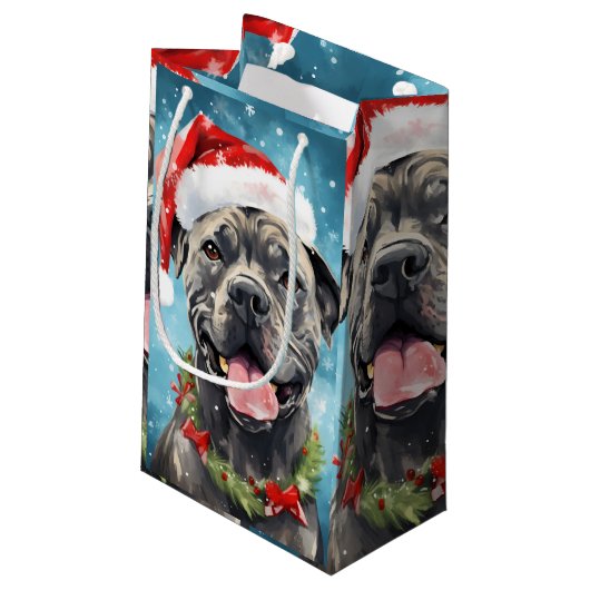 Cane Corso Kerstborstel schilderen kunstwerk Klein Cadeauzakje (Achterkant Gekanteld)