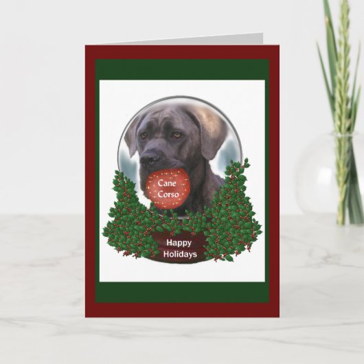 Cane Corso-kerstcadeaus Feestdagen Kaart (Voorkant)