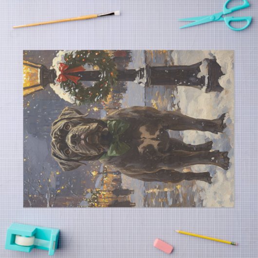 Cane Corso kerstdecoupage Tissuepapier (Craft)