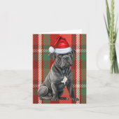 Cane Corso Kersthond Red Plaid Kerstmis Feestdagen Kaart (Voorkant)
