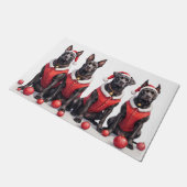 Cane Corso Kerstjurk Kerstman Hoed Deurmat (Schuin)