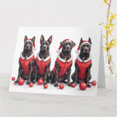 Cane Corso Kerstjurk Kerstman Hoed Kaart (Gele Bloem)