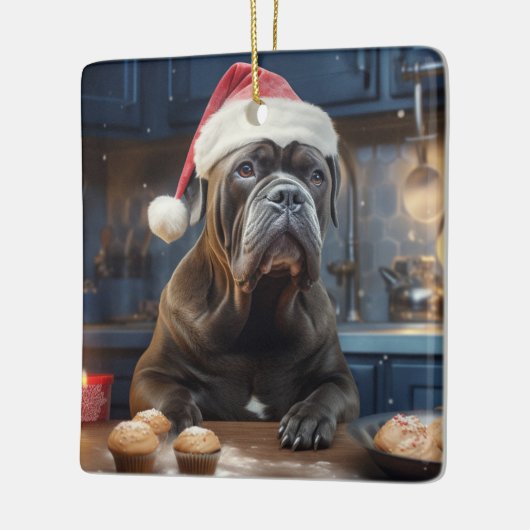 Cane Corso Kerstkoekjes Feestelijke vakantie Keramisch Ornament (Links)