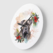 Cane Corso Kerstkrans Feestelijke Pup Grote Klok (Hoek)