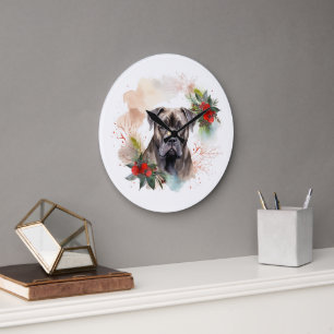 Cane Corso Kerstkrans Feestelijke Pup Grote Klok