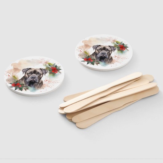 Cane Corso Kerstkrans Feestelijke Pup Handwaaier (Niet-gemonteerd)