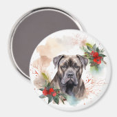 Cane Corso Kerstkrans Feestelijke Pup Magneet (Voorkant / Achterkant)