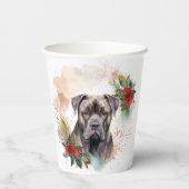 Cane Corso Kerstkrans Feestelijke Pup Papieren Bekers (Achterkant)