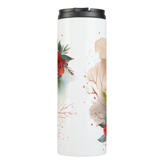 Cane Corso Kerstkrans Feestelijke Pup Thermosbeker (Achterkant)