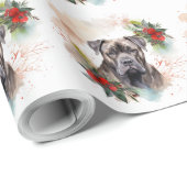 Cane Corso Kerstkrans Festieve Pup Cadeaupapier (Rol Hoek)
