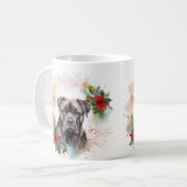 Cane Corso Kerstkrans Festieve Pup Koffiemok (Voorkant links)
