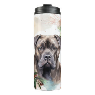 Cane Corso Kerstkrans Festieve Pup Thermosbeker