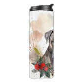 Cane Corso Kerstkrans Festieve Pup Thermosbeker (Gedraaid links)