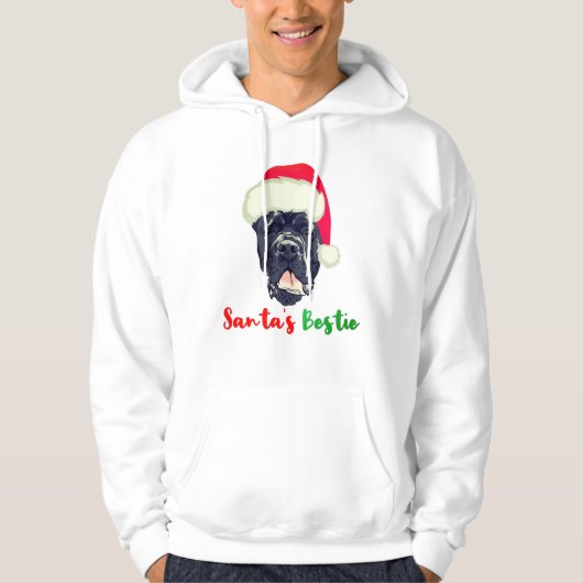Cane Corso kerstman's Bestie Familie Pajama Hoodie (Voorkant)
