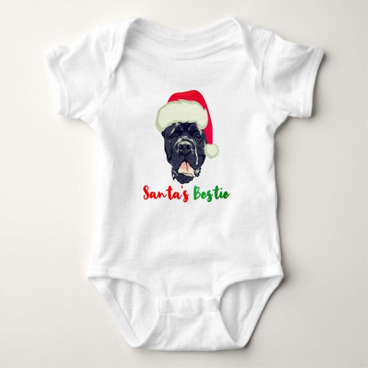 Cane Corso kerstman's Bestie Familie Pajama Romper (Voorkant)