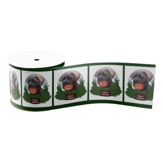Cane Corso Kerstmis Grosgrain Lint (Spoel)