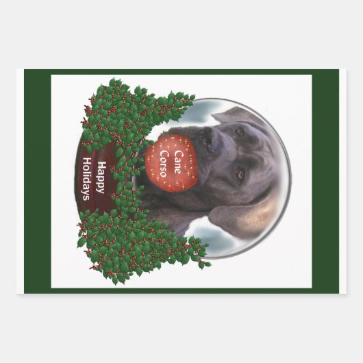 Cane Corso Kerstmis Inpakpapier Vel (Voorkant 2)