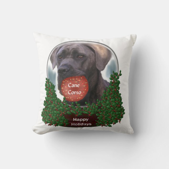 Cane Corso Kerstmis Kussen (Voorkant)