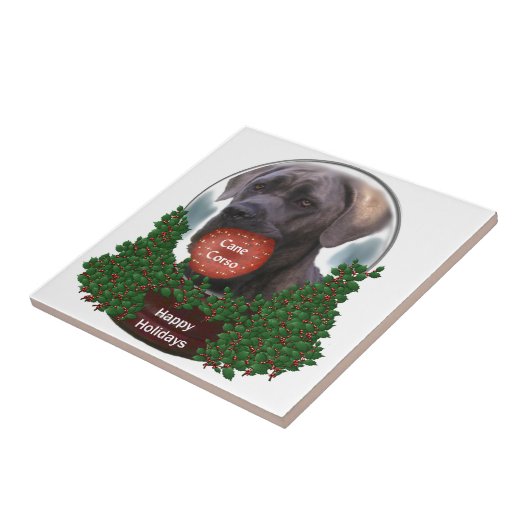 Cane Corso Kerstmis Tegeltje (Zijkant)