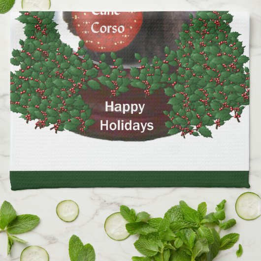 Cane Corso Kerstmis Theedoek (Gevouwen)