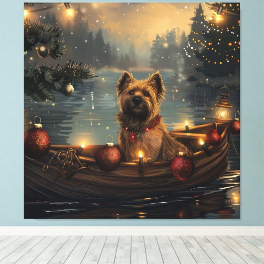 Cane Corso Kerstvakantie Canvas Afdruk (Insitu (Houten vloer))