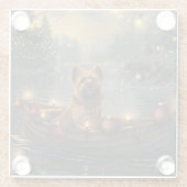 Cane Corso Kerstvakantie Glazen Onderzetter (Achterkant)