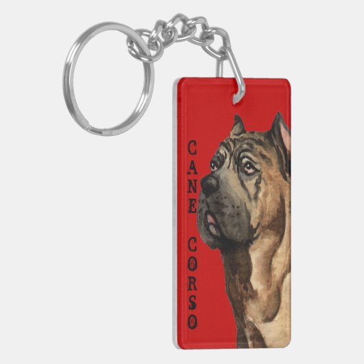 Cane Corso-kleurenblok Sleutelhanger (Voorkant Links)